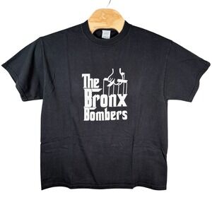 The Bronx Bombers TShirt Mens Large Black Godfather New York Yankees Vintage